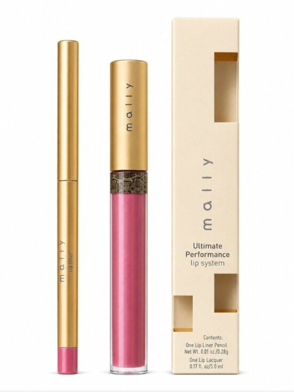 Mally Lip System Lipstick & Gloss Duo NEW Long-Wear Lip Color NIB
